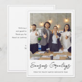 Business Logo Christmas Corporate Team Foto Feestdagenkaart (Voorkant / Achterkant)