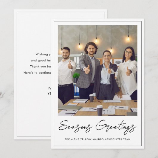 Business Logo Christmas Corporate Team Foto Feestdagenkaart (Voorkant / Achterkant)