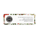 Business Logo Christmas Greenery Retouradres Etiket (Voorkant)