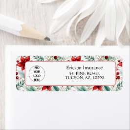 Business Logo Christmas Greenery Return Address Etiket