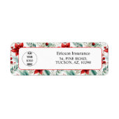 Business Logo Christmas Greenery Return Address Etiket (Voorkant)