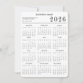 Business Logo Christmas Holiday 2026 Calendar Feestdagenkaart (Achterkant)