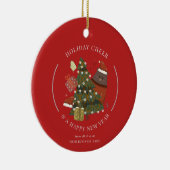 Business Logo Christmas Holidays Corporate Keramisch Ornament (Rechts)