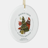 Business Logo Christmas Modern Corporate Festive Keramisch Ornament (Rechts)