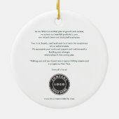 Business Logo Christmas Modern Corporate Festive Keramisch Ornament (Achterkant)