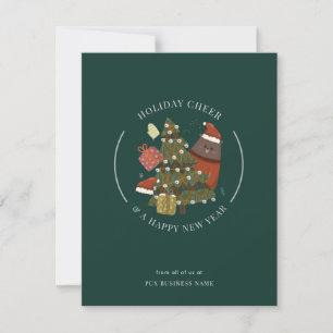 Business Logo Christmas Modern Whimsical Corporate Notitiekaartje