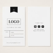 Business Logo Clothing Label Price Hang Label Visitekaartje (Voorkant /achterkant)