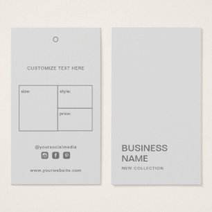 Business Logo Clothing Label Price Hang Label Visitekaartje