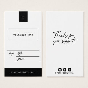 Business Logo Clothing Label Price Hang Label Visitekaartje