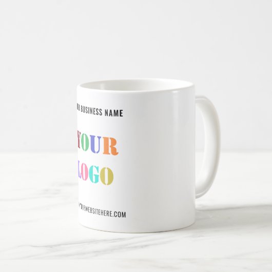 Business Logo Coffee Mok Voorbeeld aangepaste teks (Voorkant rechts)