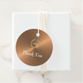 Business Logo Company Circle Copper Hang Labels