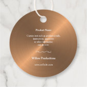 Business Logo Company Circle Copper Hang Labels (Achterkant)