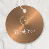 Business Logo Company Circle Copper Hang Labels (Voorkant)