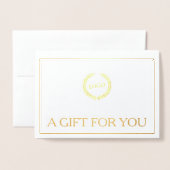 Business Logo Company Folted Gift Certificate Gold Folie Kaarten (Voorkant met envelop)
