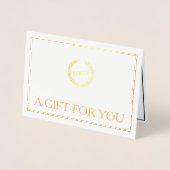 Business Logo Company Folted Gift Certificate Gold Folie Kaarten (Voorkant)