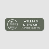 Business Logo Company Forest Green Medewerker Pers Naamplaatje (Voorkant)