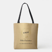 Business Logo Company Gold Tote Bag (Achterkant)