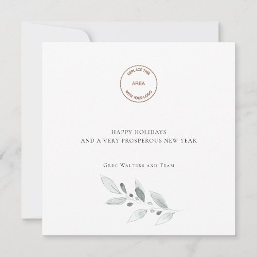 Business Logo Company Merry Kerstry Feestdagenkaart (Achterkant)