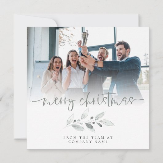 Business Logo Company Merry Kerstry Feestdagenkaart (Voorkant)