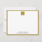 Business Logo Company Name Gold Border Notitiekaartje (Voorkant)