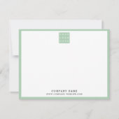 Business Logo Company Name Green Border Notitiekaartje (Voorkant)
