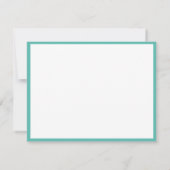 Business Logo Company Name Teal Border Notitiekaartje (Achterkant)