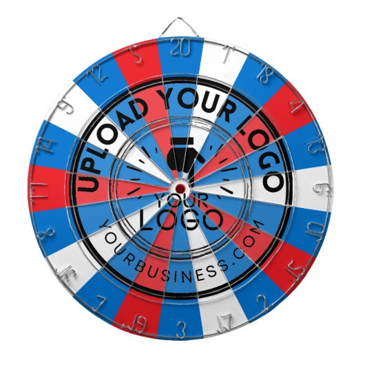 Business Logo Company Rood Wit en Blauw Dartbord (Voorkant)