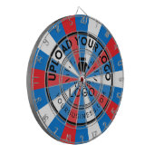 Business Logo Company Rood Wit en Blauw Dartbord (Voorkant Links)