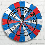 Business Logo Company Rood Wit en Blauw Dartbord<br><div class="desc">Verhoog uw speelkamer of kantoor met ons aangepaste dartbord met uw ronde logo. Ons regelmaat dartbord is perfect voor bedrijven, kleine bedrijven en bedrijven die op zoek zijn naar een unieke en gedenkwaardige toevoeging aan hun ruimte. Ons aanpasbare ontwerp stelt u in staat om uw circulaire logo in het patroon...</div>