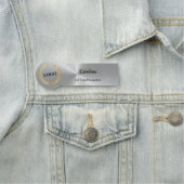 Business Logo Company Silver Shaped Naamplaatje (In situ)