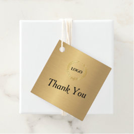 Business Logo Company Square Gold Hang Labels
