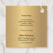 Business Logo Company Square Gold Hang Labels (Achterkant)