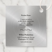 Business Logo Company Square Silver Hang Labels (Achterkant)