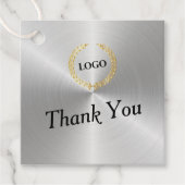 Business Logo Company Square Silver Hang Labels (Voorkant)