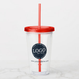 Business Logo Company Website - Aangepast Acryl Drinkbeker