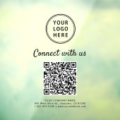 Business Logo Connect With Us Create Your QR Code  Raamsticker (Vel 3)