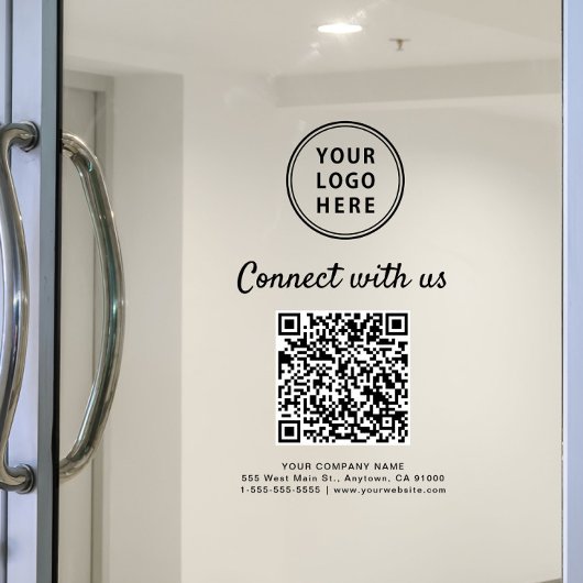 Business Logo Connect With Us Create Your QR Code  Raamsticker