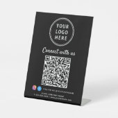 Business Logo Connect With Us Create Your QR Code Reclamebord Met Voetstuk (Voorkant)