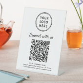 Business Logo Connect With Us Create Your QR Code Reclamebord Met Voetstuk (Insitu)