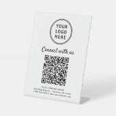 Business Logo Connect With Us Create Your QR Code Reclamebord Met Voetstuk (Voorkant)