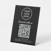 Business Logo Connect With Us Create Your QR Code Reclamebord Met Voetstuk (Voorkant)