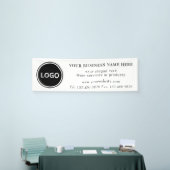 Business Logo Contactgegevens Eenvoudig bewerkbaar Spandoek (Beurs)