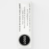 Business Logo Contactgegevens Eenvoudig bewerkbaar Spandoek (Verticaal)