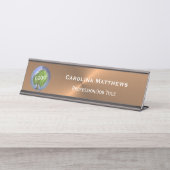 Business Logo Copper Changeable Bureau Naambordje (Voorkant)