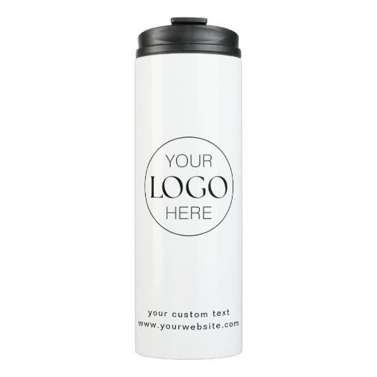Business Logo Corporate Branded Minimalist Thermosbeker (Voorkant)