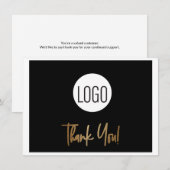 Business logo Corporate Company Gold Script Bedankkaart (Voorkant / Achterkant)