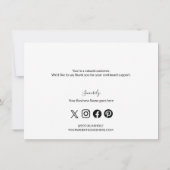 Business logo Corporate Company Gold Script Bedankkaart (Achterkant)
