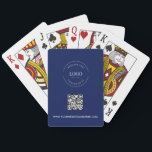Business LOGO Corporate QR CODE Navy blauw Aangepa Pokerkaarten<br><div class="desc">Verhoog uw corporate branding met onze Custom Business Logo Corporate QR Code Navy blue Playing Cards Promotiedeck! Deze slanke en geavanceerde speelkaarten zijn voorzien van de logo van uw bedrijf en een QR-code en website voor eenvoudige toegang tot uw bedrijfsinformatie. Gemaakt met hoogwaardige materialen, maken ze een stijlvol en gedenkwaardig...</div>