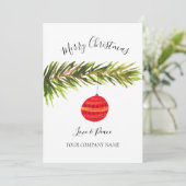 Business Logo Corporate Waterverf Vrolijk Kerstfee Feestdagenkaart (Staand voorkant)