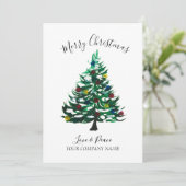 Business Logo Corporate Waterverf Vrolijk Kerstfee Feestdagenkaart (Staand voorkant)